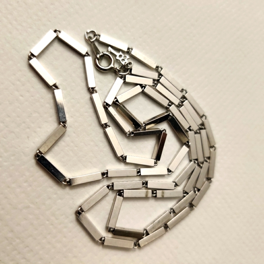 Crown Trifari Bar Link Chain Necklace EUC